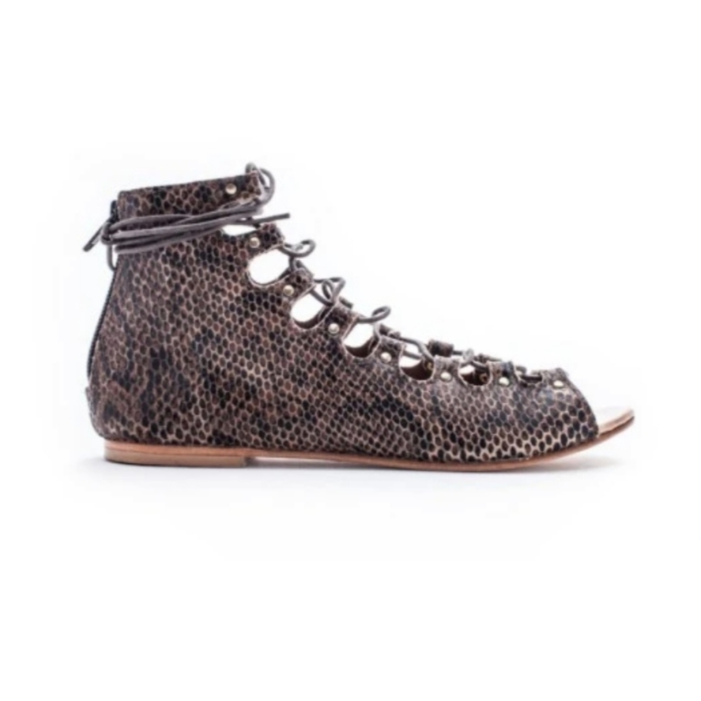 NEW Matisse Farrel Sandals Brown Snake Print